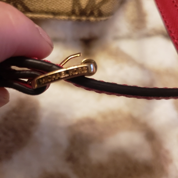 SOLD-Michael Kors Raspberry Tan Crossbody - Picture 4 of 9